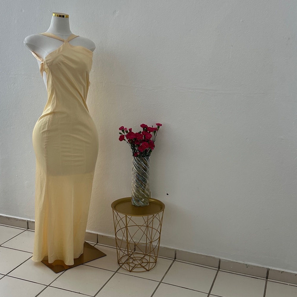 Elegant Cream Maxi Dress
